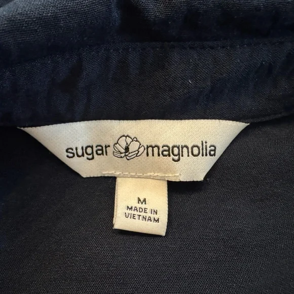 Magnolia Navy Blue size M Buttoned Shirt Dress with Notched Collar - Picture 3 of 7